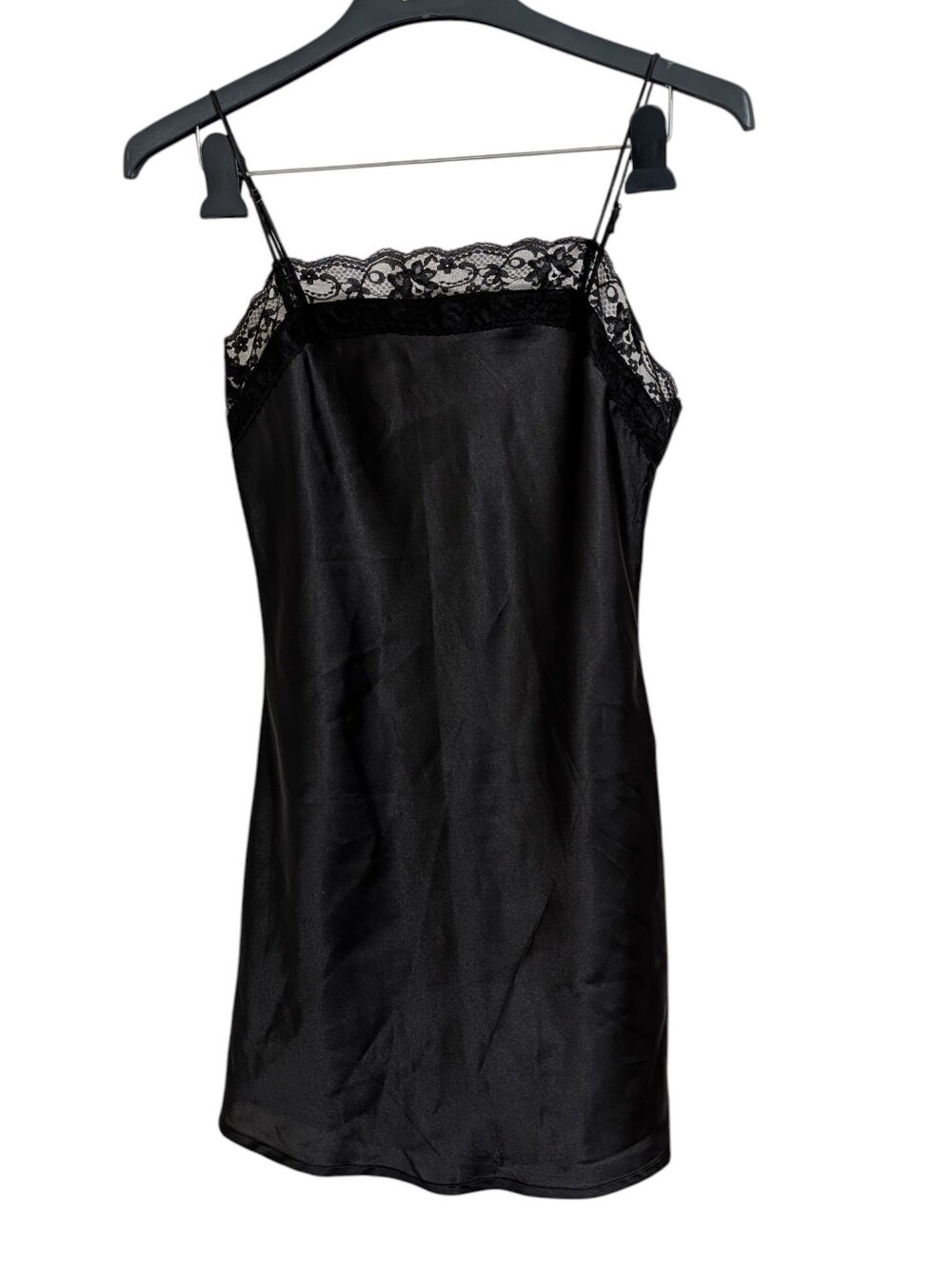 Abercrombie & Fitch Black Lace-Trim Slip Dress Night dress Nighty Women's S